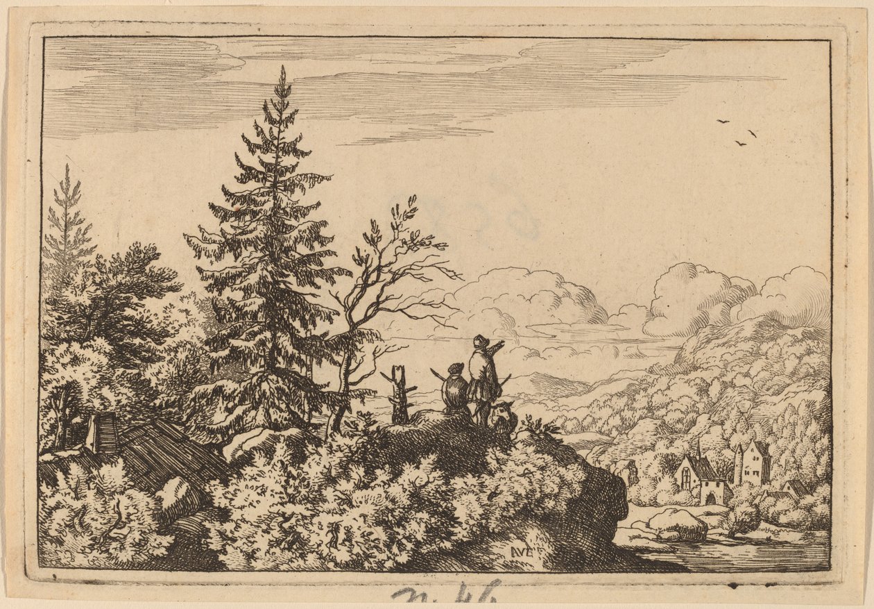 Zwei Männer auf einem Hügel, wahrscheinlich ca. 1645-1656 von Allart van Everdingen