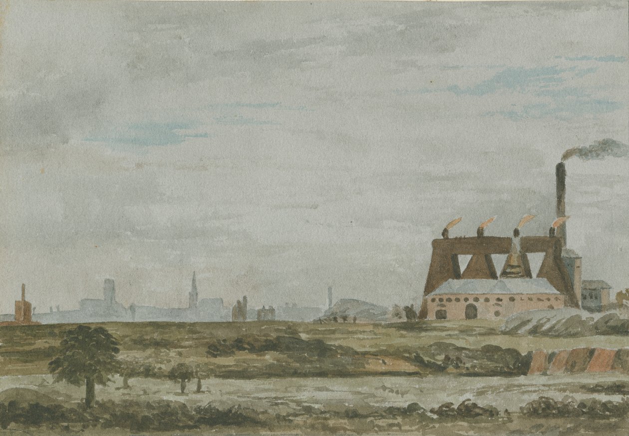 Wolverhampton - Südansicht: Aquarell, undatiert [ca. 1830] von Allen Edward Everitt