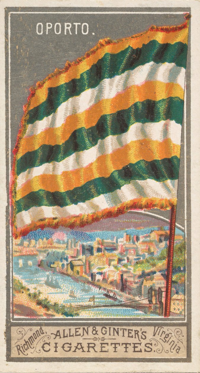 Oporto, aus der City Flags Serie N6 für Allen & Ginter Zigarettenmarken, 1887 von Allen and Ginter