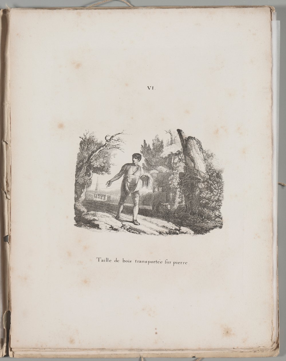 Die Kunst der Lithographie: Übertragung eines Holzstichs, Platte VI von Alois Senefelder