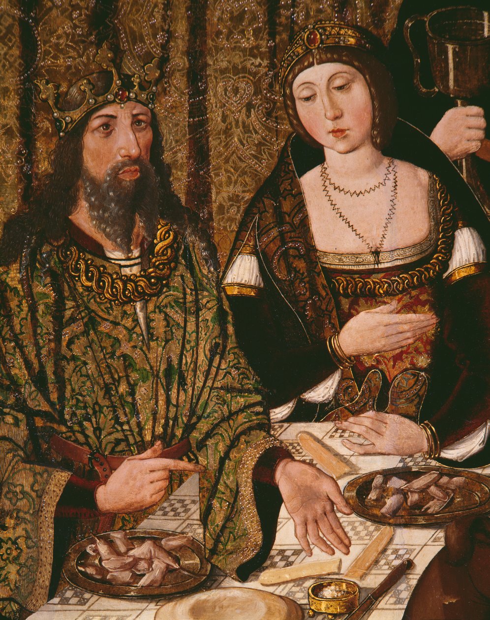 Das Leben des heiligen Thomas in Indien, das Hochzeitsfest des Königssohns von Andropolis (Detail) von Alonso de Sedano