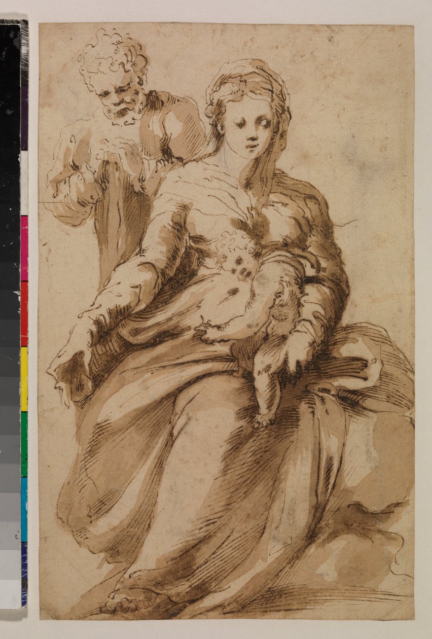 Heilige Familie (recto) ca. 1537 von Alonso (workshop of) Berruguete