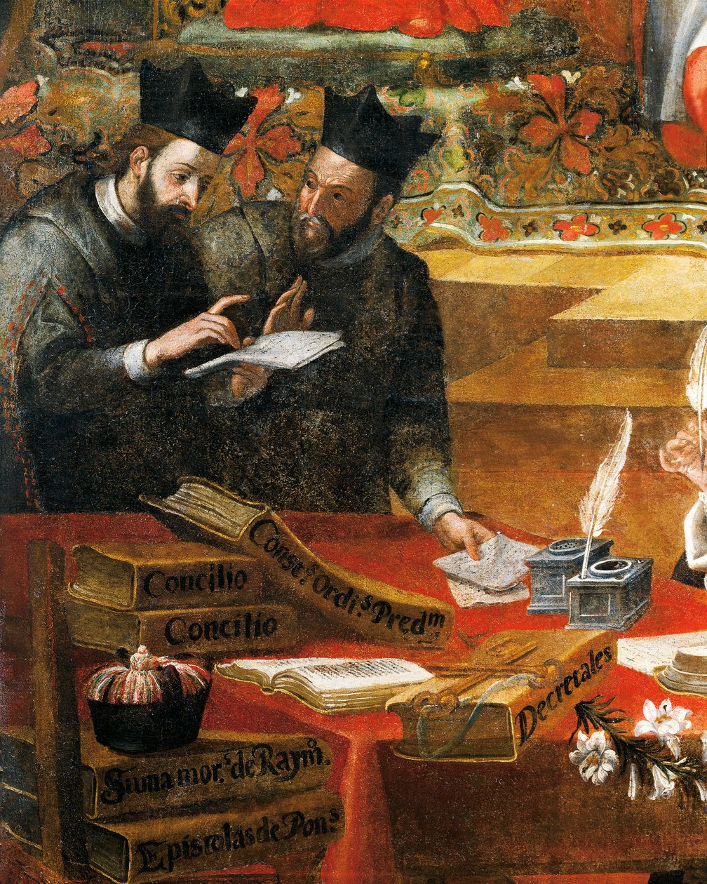 Diskussion zwischen zwei Jesuiten, (Detail) von Alonso Antonio Villamor