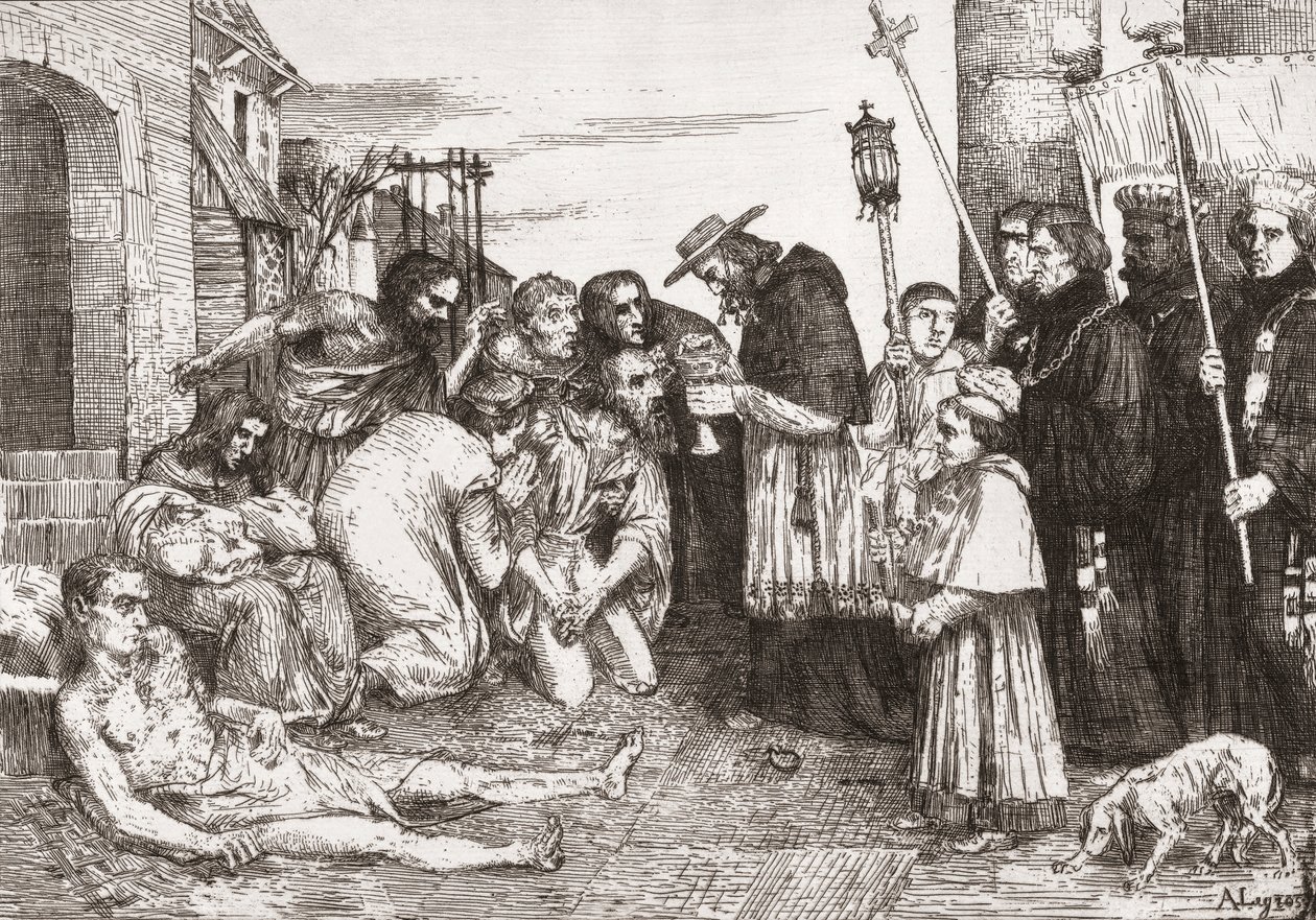 Pestopfer von Rom von Alphonse (after) Legros