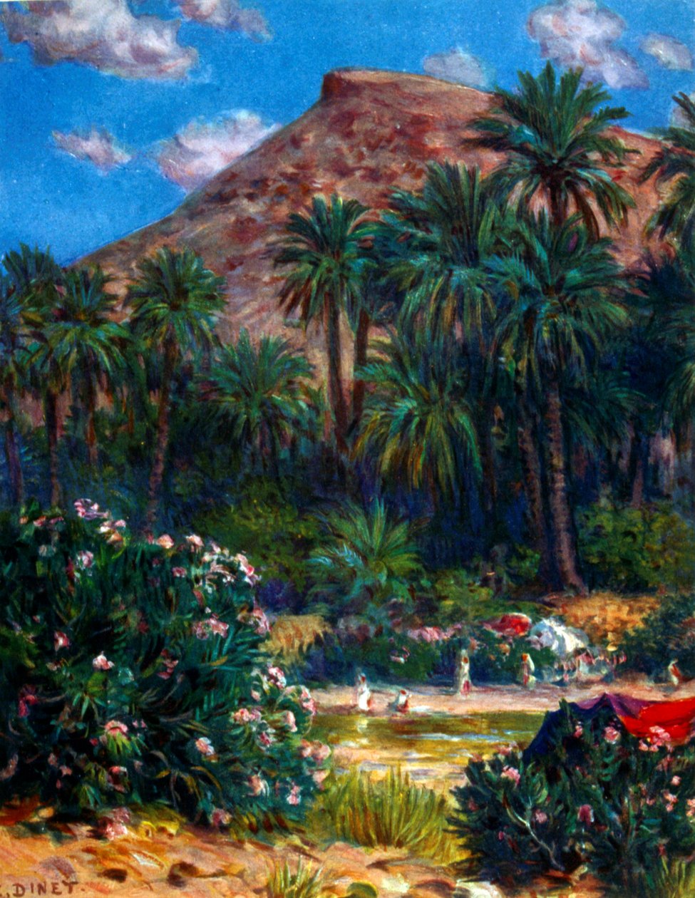 Oase von Nasreddine Dinet (Alphonse-Étienne Dinet). 1861 – 1929. ein französischer Orientalist Maler 1918 von Alphonse Etienne Dinet