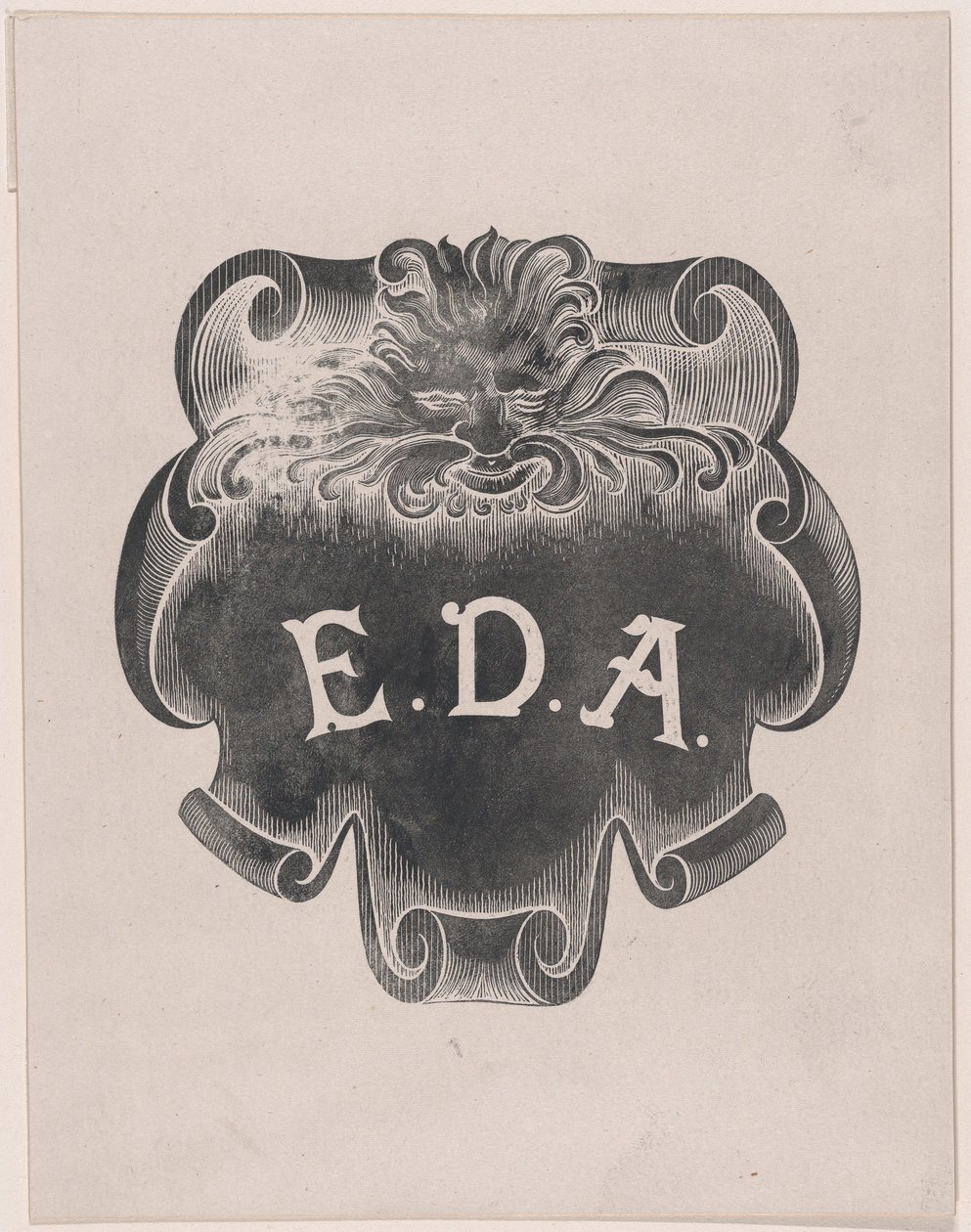 Gegenabdruck eines Namensschildes für Edward D. Adams von Alphonse Legros
