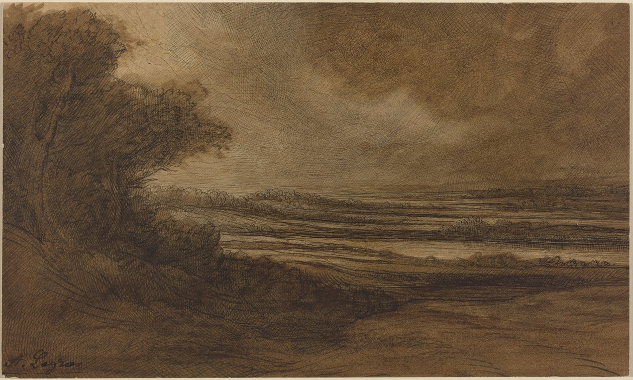 Landschaft von Burgund von Alphonse Legros