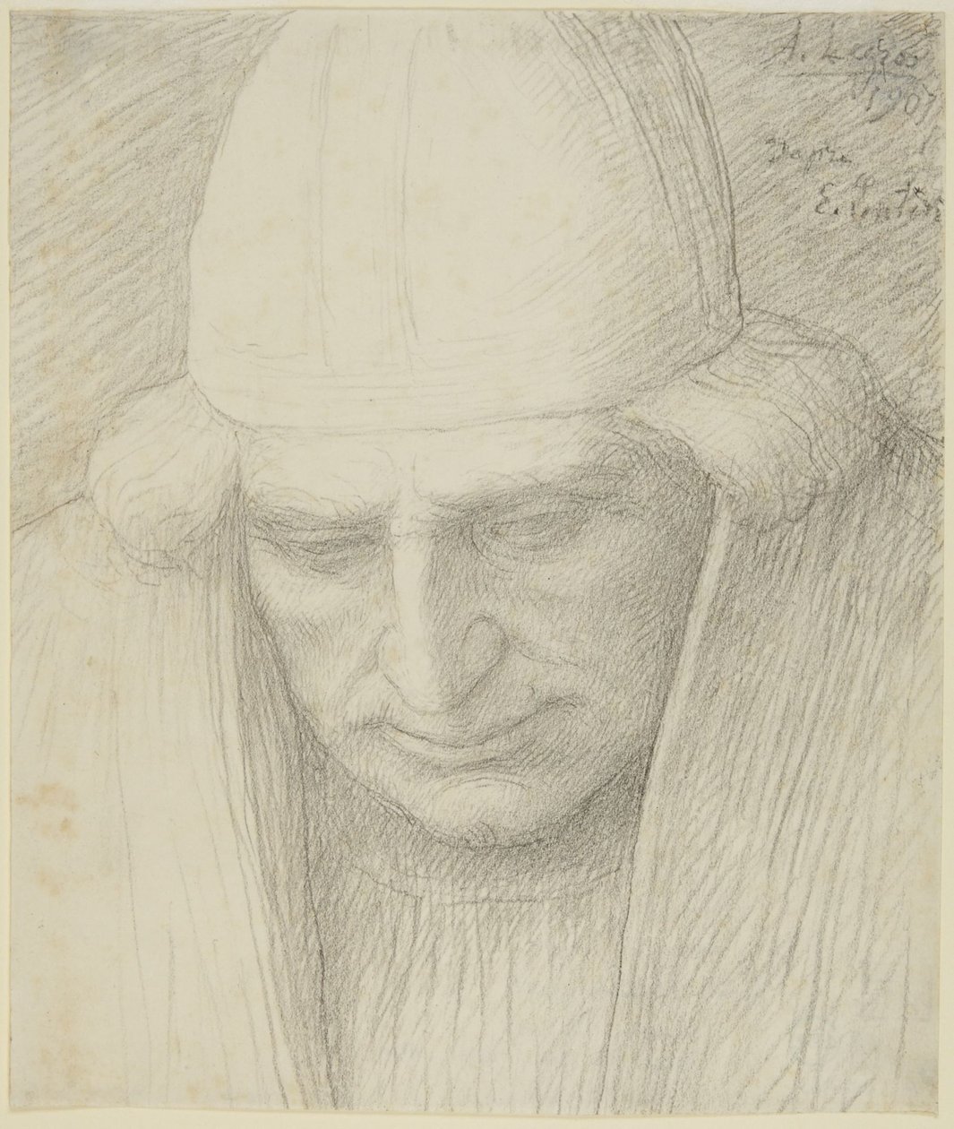 Älterer Mann mit Mütze von Alphonse Legros