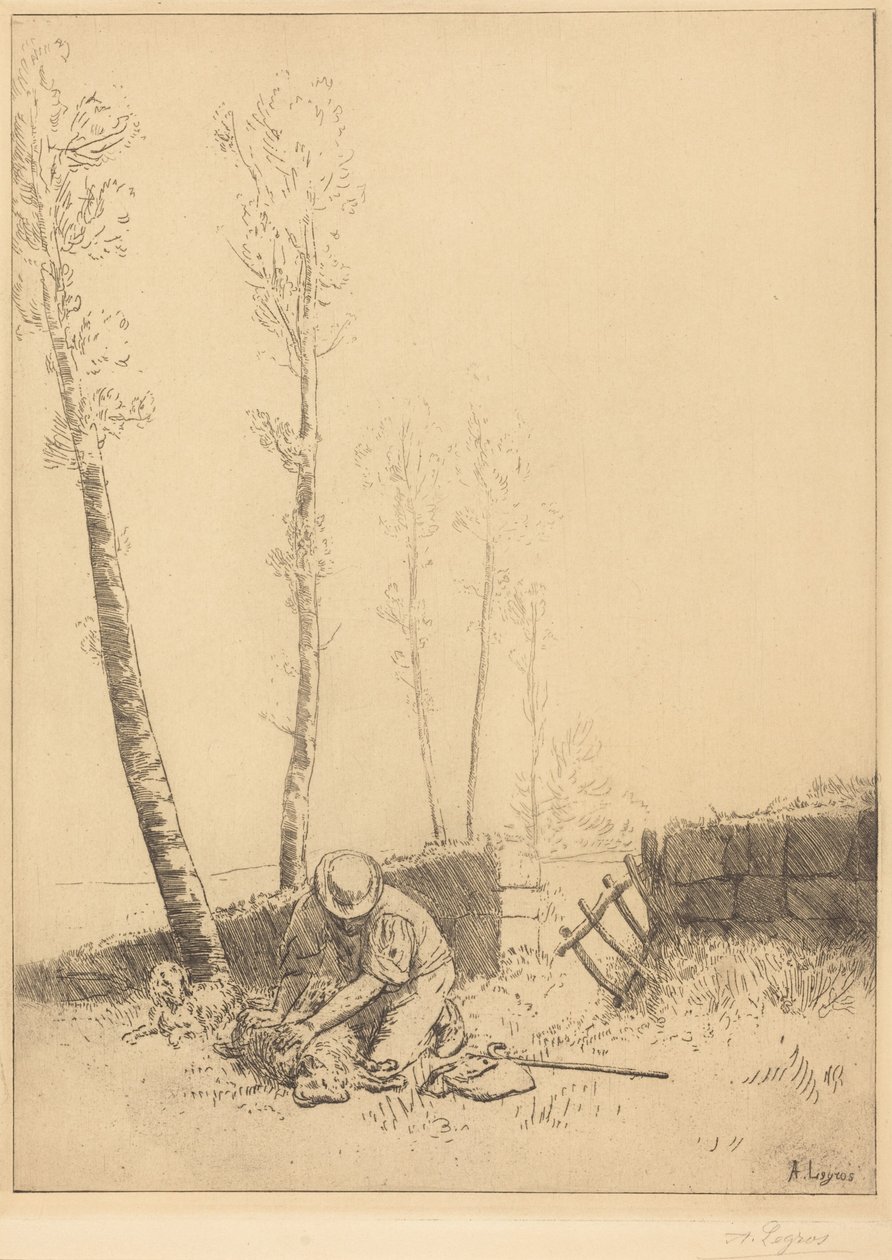 Das gefundene Schaf (Le mouton retrouvé) von Alphonse Legros
