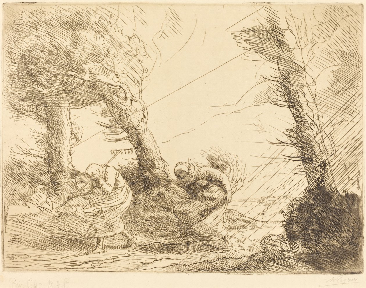 Erntearbeiter von einem Sturm überrascht von Alphonse Legros
