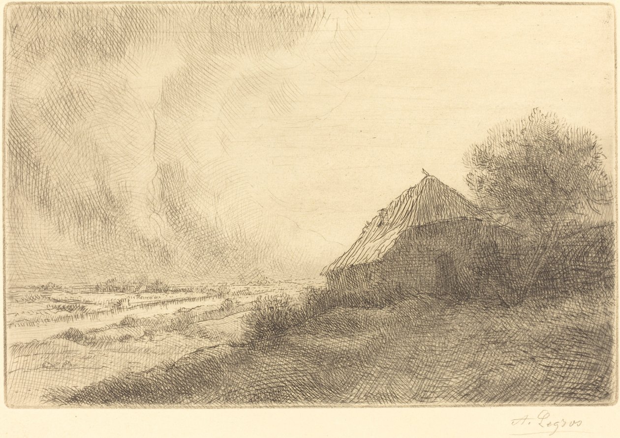 Hütte auf einem Hügel von Alphonse Legros