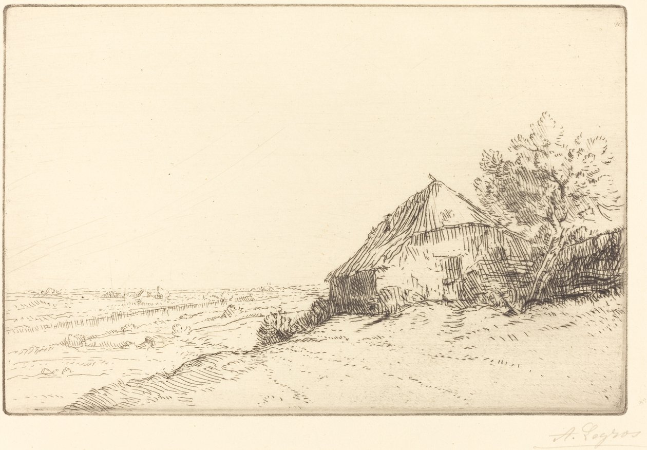 Hütte auf einem Hügel von Alphonse Legros