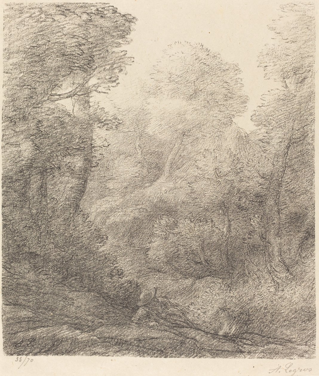 Landschaft: Morgennebel Paysage: Brumes du matin von Alphonse Legros