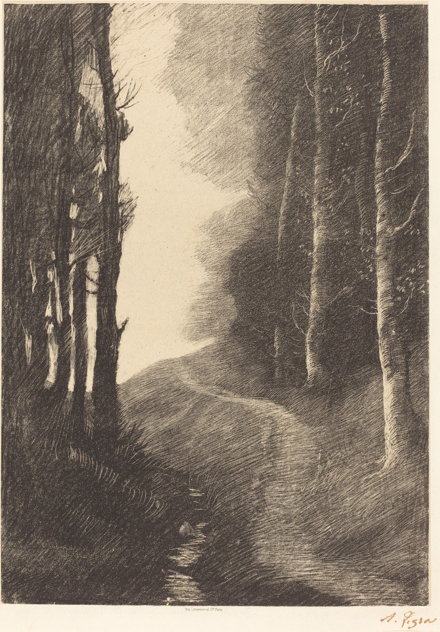Landschaft mit Birken Le paysage aux bouleaux von Alphonse Legros