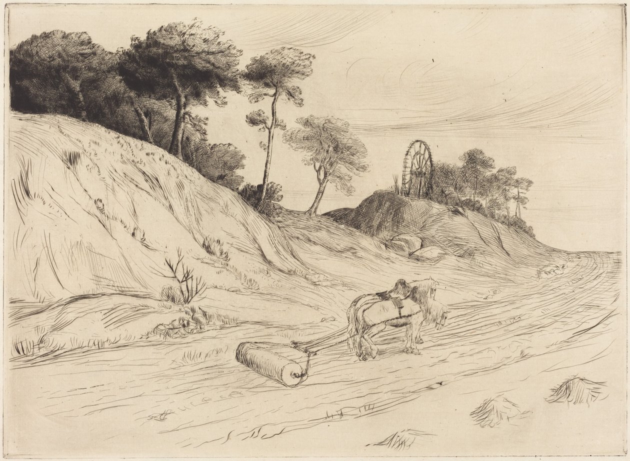 Landschaft mit Walze von Alphonse Legros