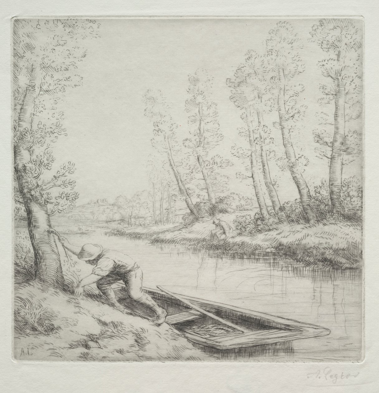 Morgen am Fluss von Alphonse Legros