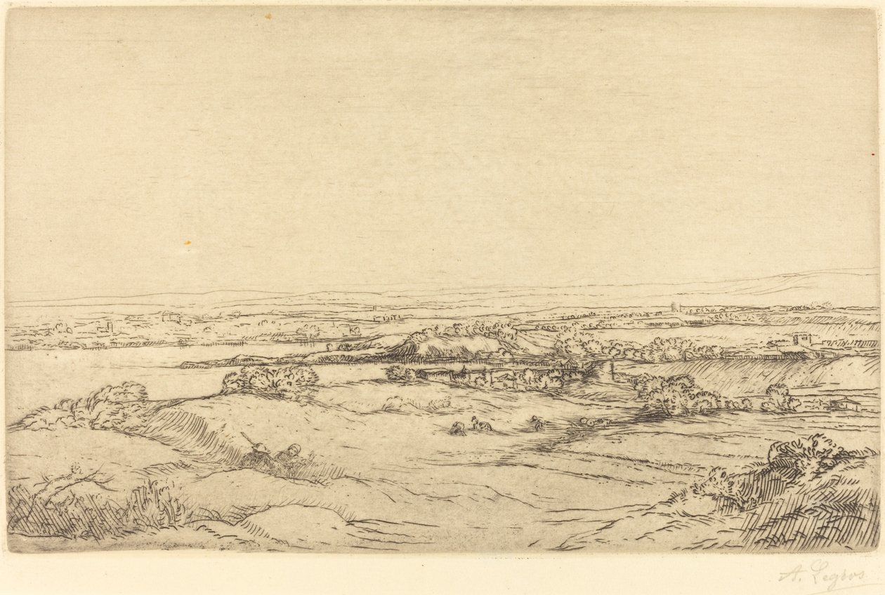 Ebene in der Nähe eines Sees La plaine près du lac von Alphonse Legros