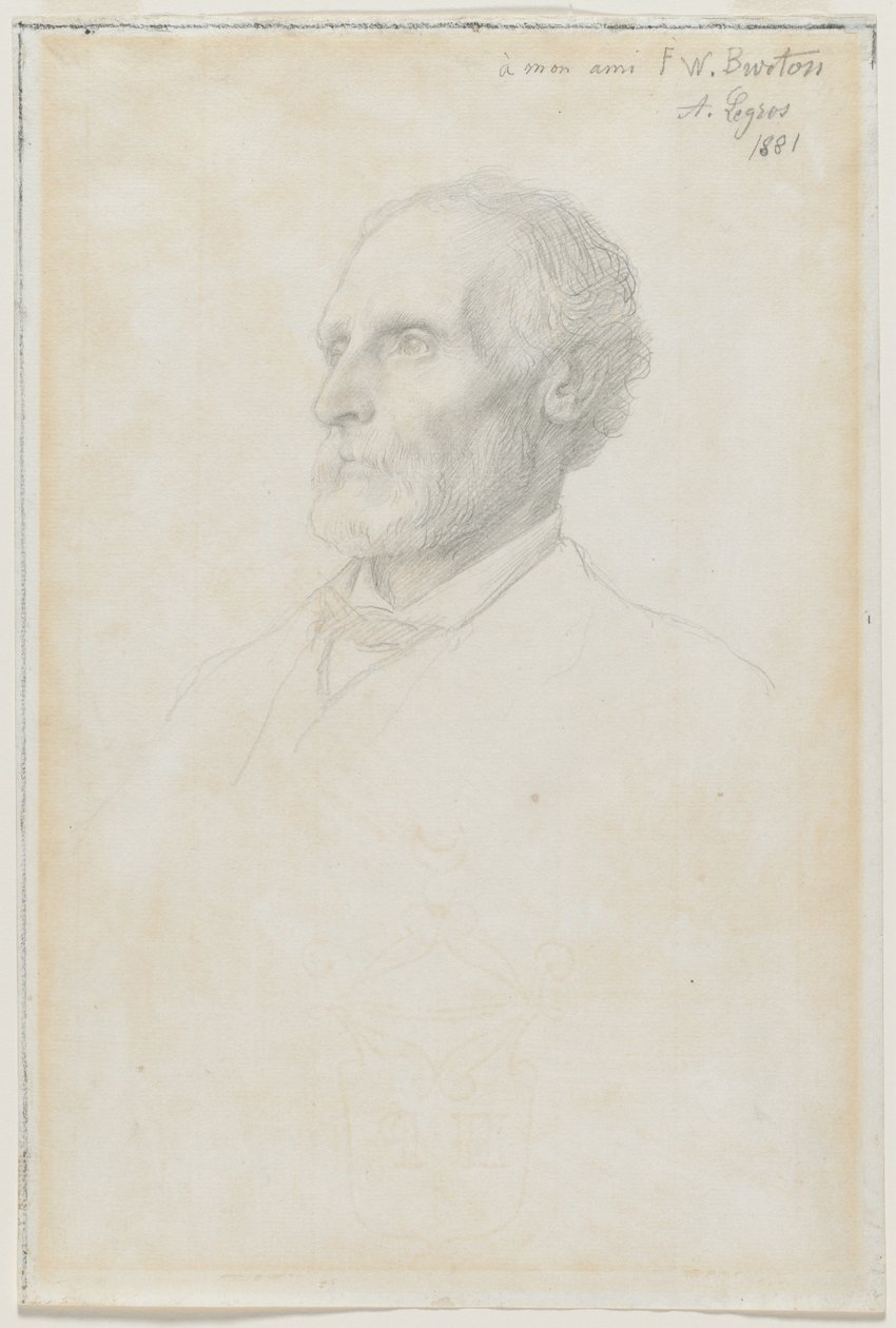 Porträt von Sir Frederick W. Burton, Direktor der National Gallery, London, 1881 von Alphonse Legros