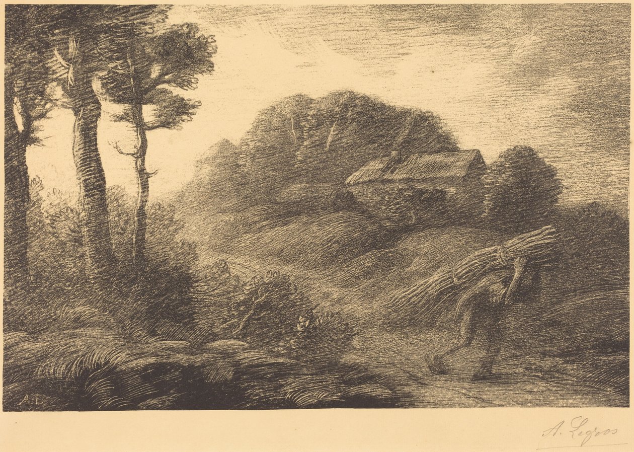 Rückkehr des Holzsammlers, 2. Platte (Le retour du fagotier) von Alphonse Legros