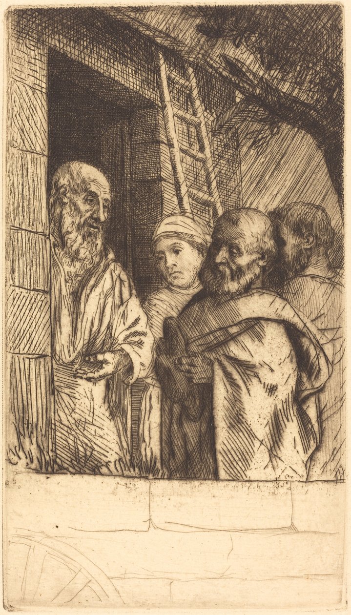 Sankt Peter und Sankt Paul an der Tür des Bonhomme Misere von Alphonse Legros