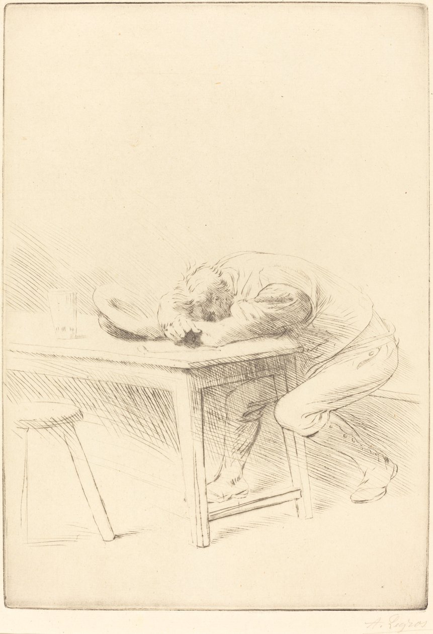 Siesta eines Arbeiters von Alphonse Legros