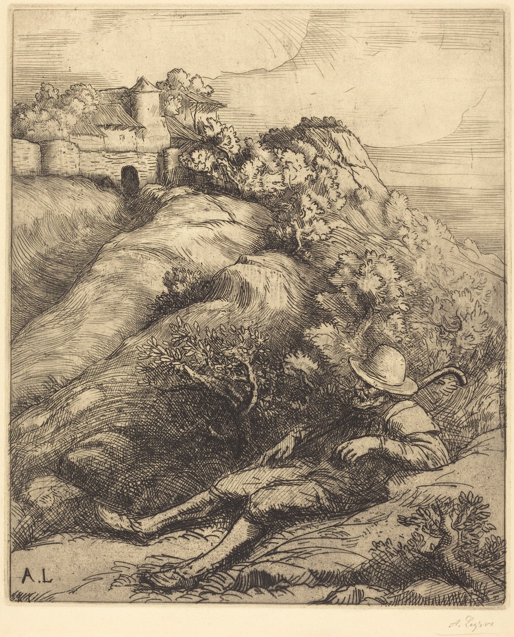 Schlafender Hirte von Alphonse Legros