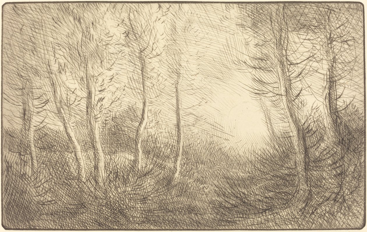 Sonnenaufgang, Wälder von Clamard von Alphonse Legros