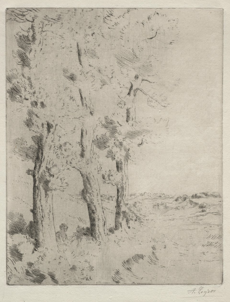 Der Leser: Die Vorlesung unter den Bäumen, um 1882 von Alphonse Legros