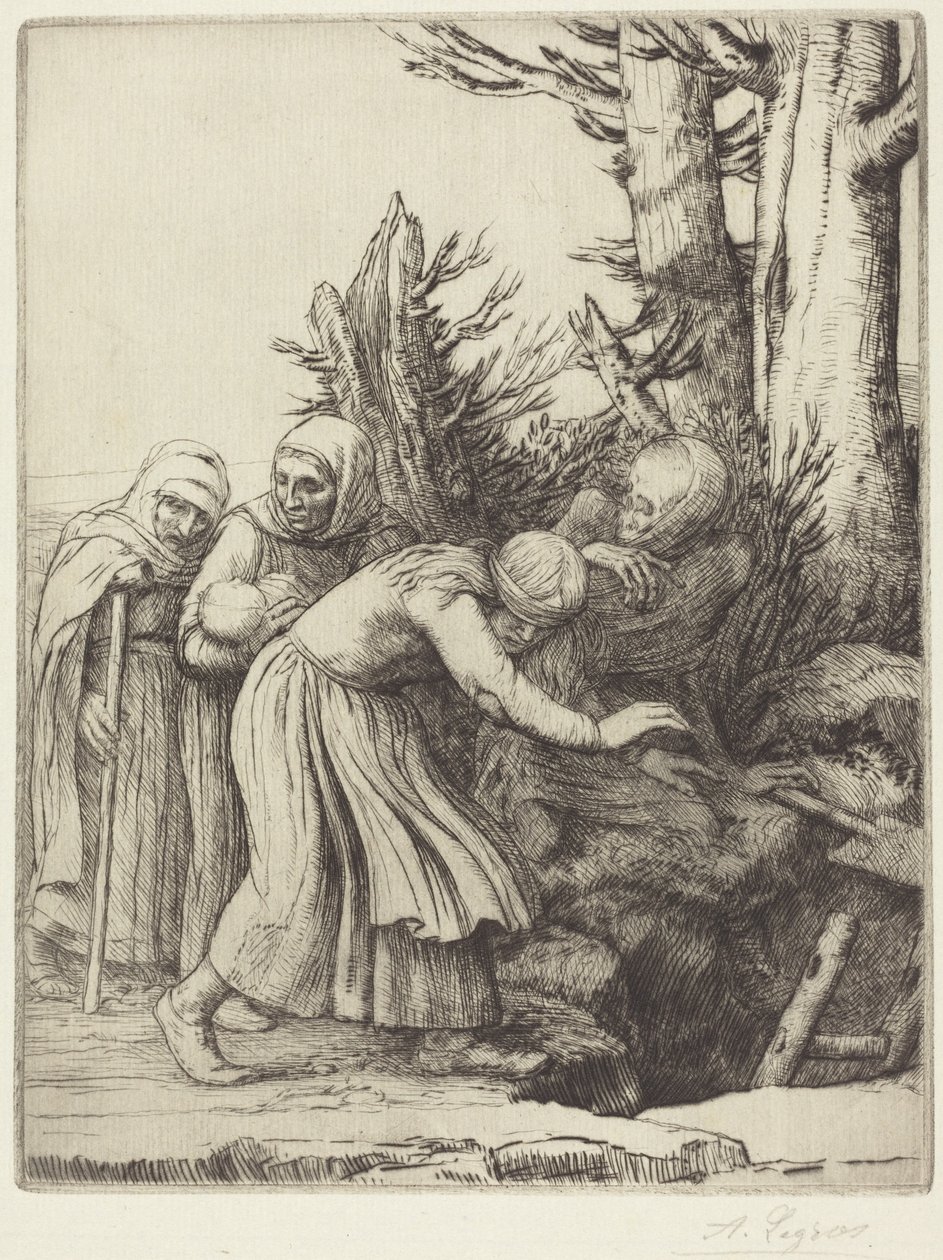 Der Triumph des Todes: Der Tod bereitet eine Unterkunft für die Obdachlosen vor von Alphonse Legros