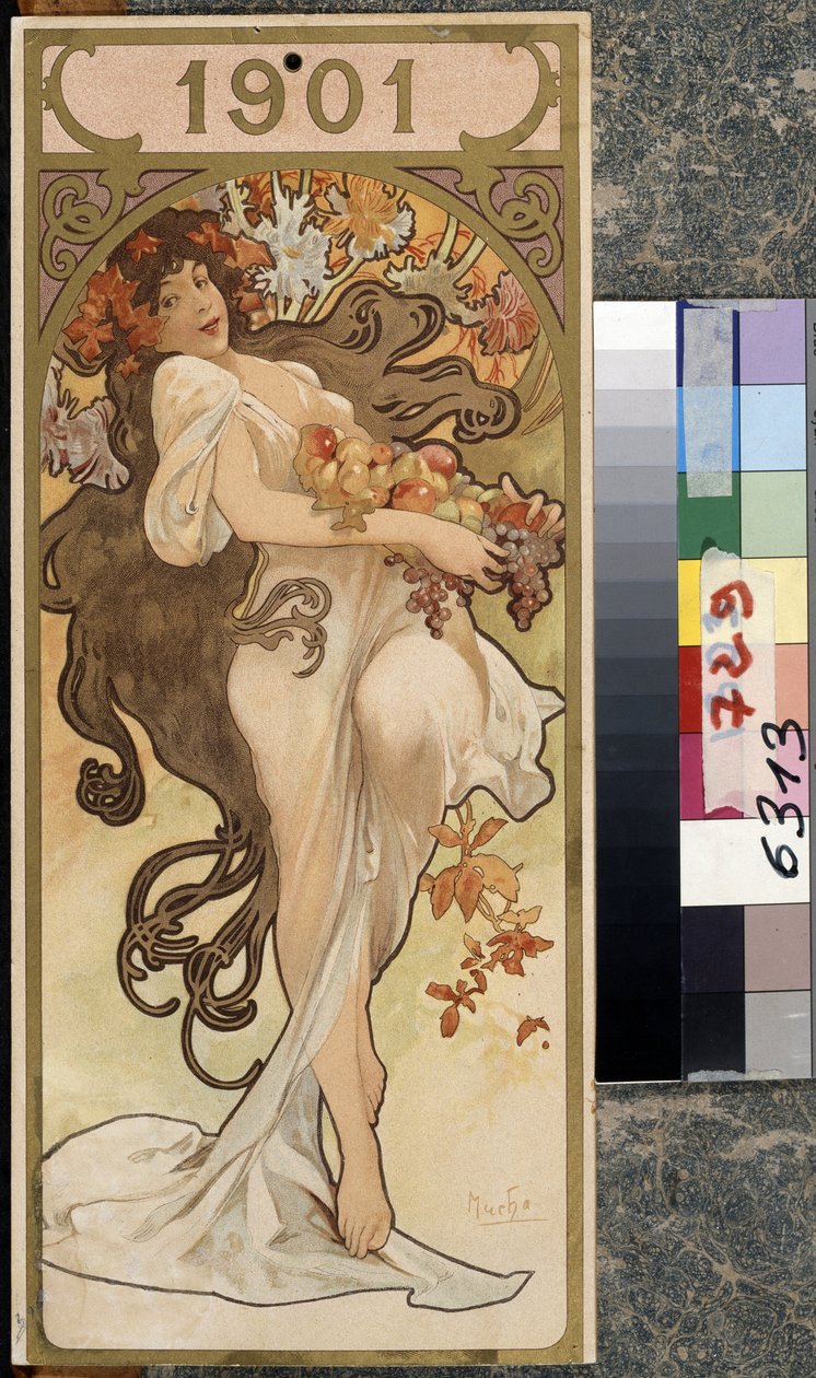 Kalender für das Jahr 1901 von Alphonse Marie Mucha