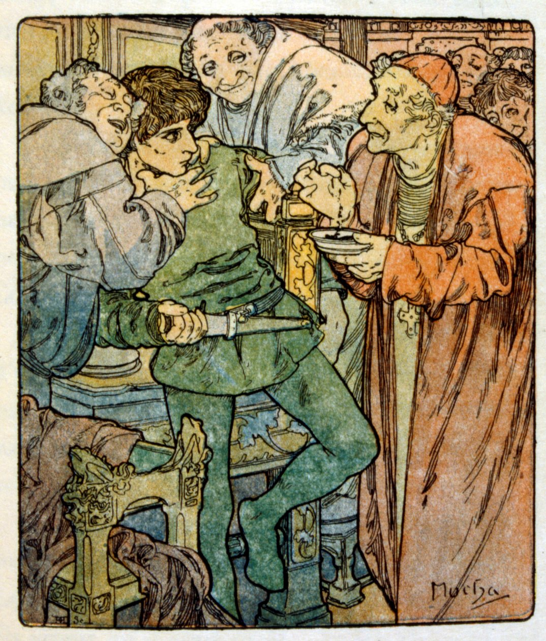 Illustration von Alphonse Mucha aus "Clio", einem Werk des französischen Autors Anatole France. 1900 von Alphonse Mucha