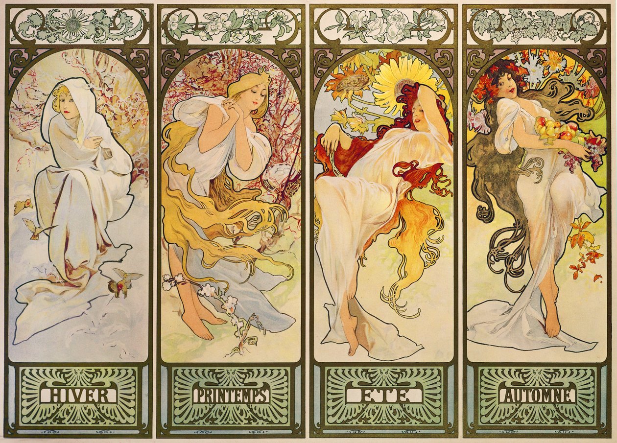 Die Jahreszeiten von Alphonse Marie Mucha
