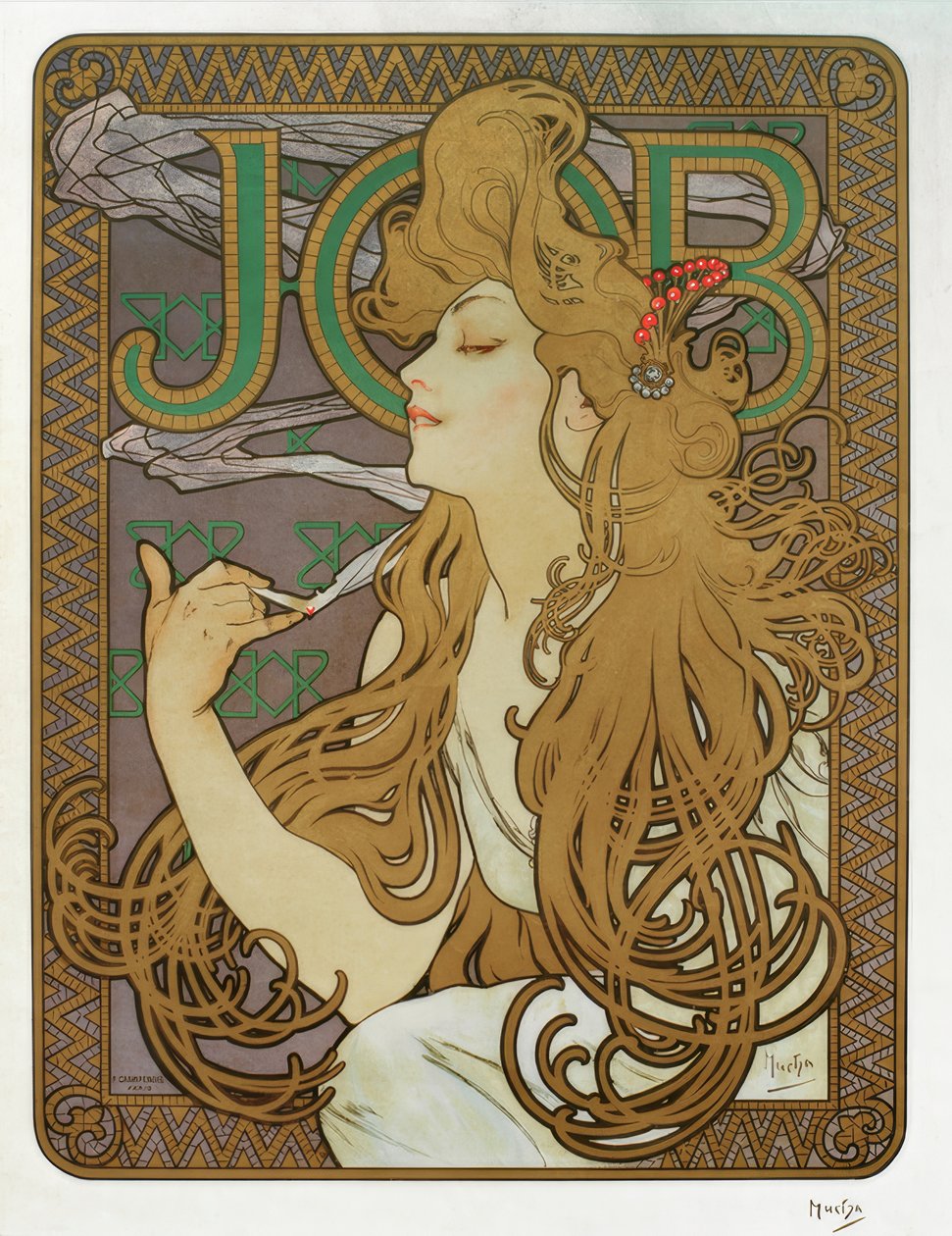 JOB von Alphonse Mucha: Hochwertigste Kunstreproduktion