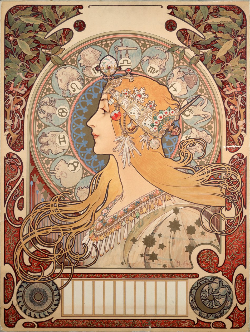 Plakat von Alphonse Mucha für die Zeitschrift „La plume“, 1896 von Alphonse Mucha