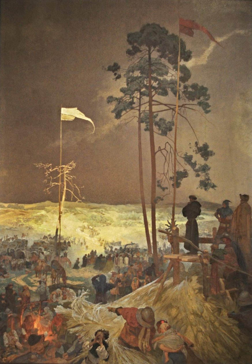 Das Treffen Na Krizkach Der Zyklus Das Slawische Epos von Alphonse Mucha