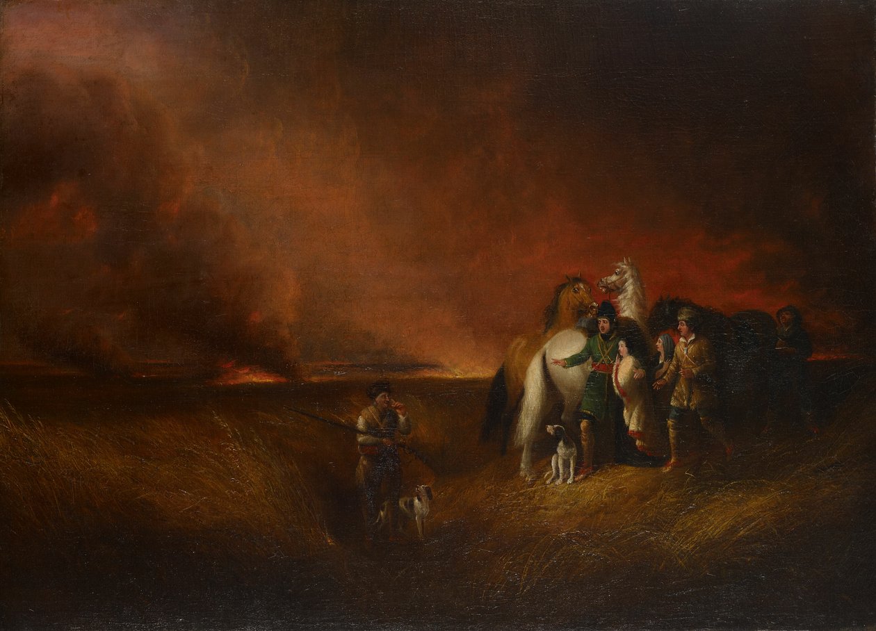 Die Prärie in Flammen, 1827 von Alvan Fisher