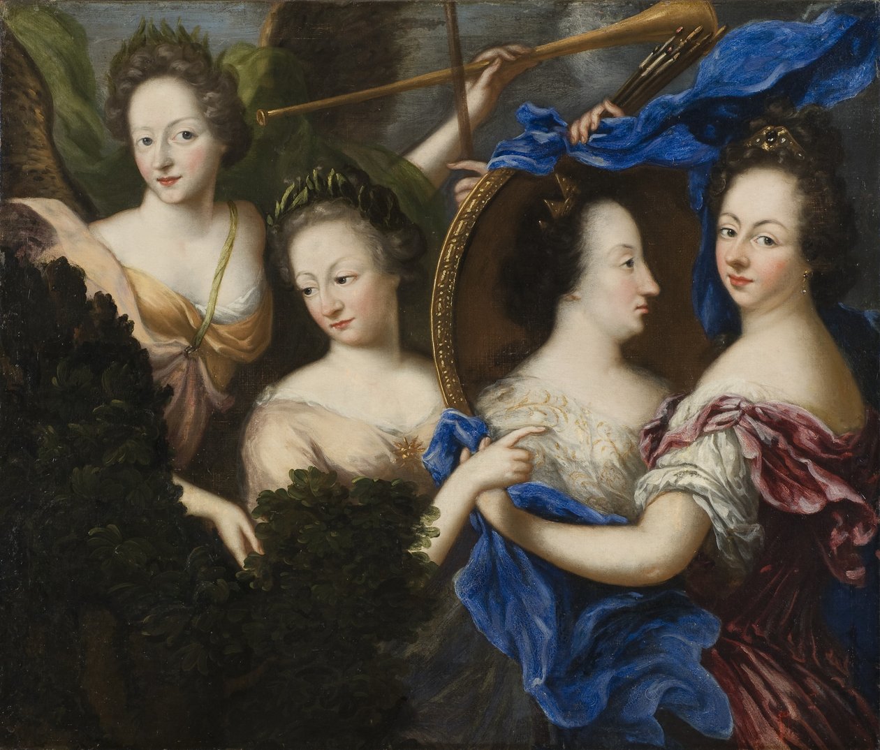 Allegorie mit Selbstporträt und Profilporträt von Ulrika Eleonora der Älteren von Amalia Wilhelmina von Konigsmarck