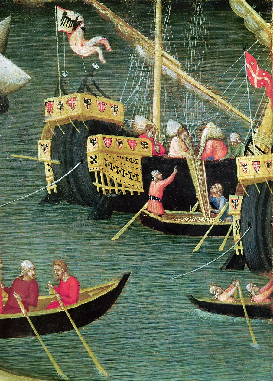 St. Nikolaus rettet Mira vor der Hungersnot (Detail), ca. 1327-32 von Ambrogio Lorenzetti