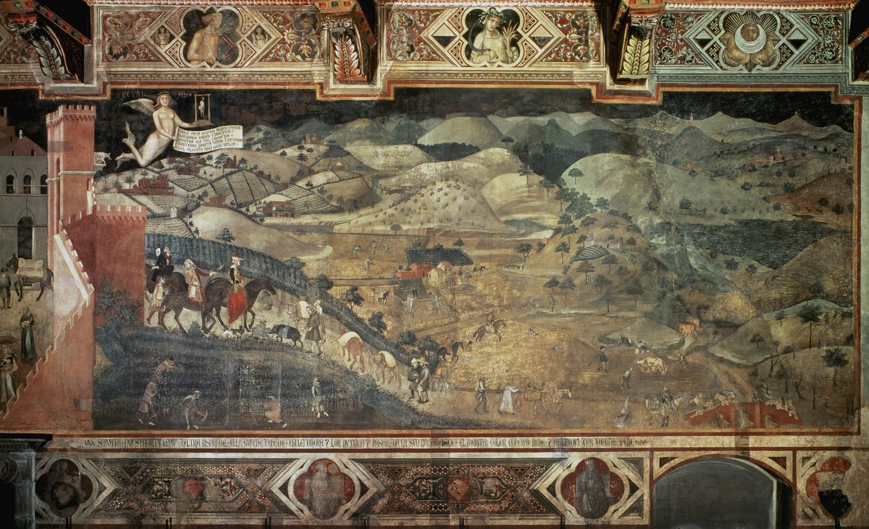 Das Land (Detail) von Ambrogio Lorenzetti