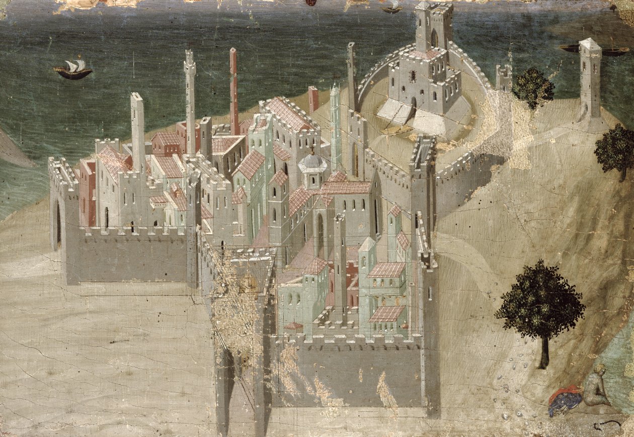 Ansicht einer Küstenstadt von Ambrogio Lorenzetti