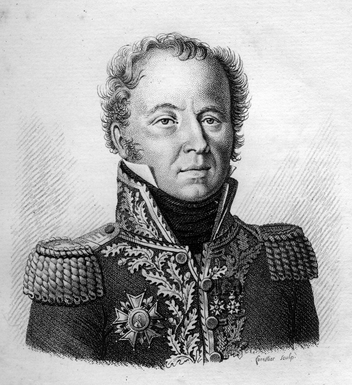 Porträt von Generalmajor Baron Louis Emmanuel Rey (1768-1846) - in „Porträts der französischen Generäle nach den Siegen und Eroberungen der Franzosen“. Gravur von Ambroise Tardieu 1818. Stella Sammlung. von Ambroise Tardieu