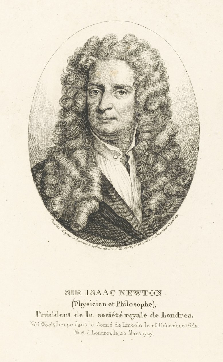 Porträt von Sir Isaac Newton, ca. 1830-1840 von Ambroise Tardieu