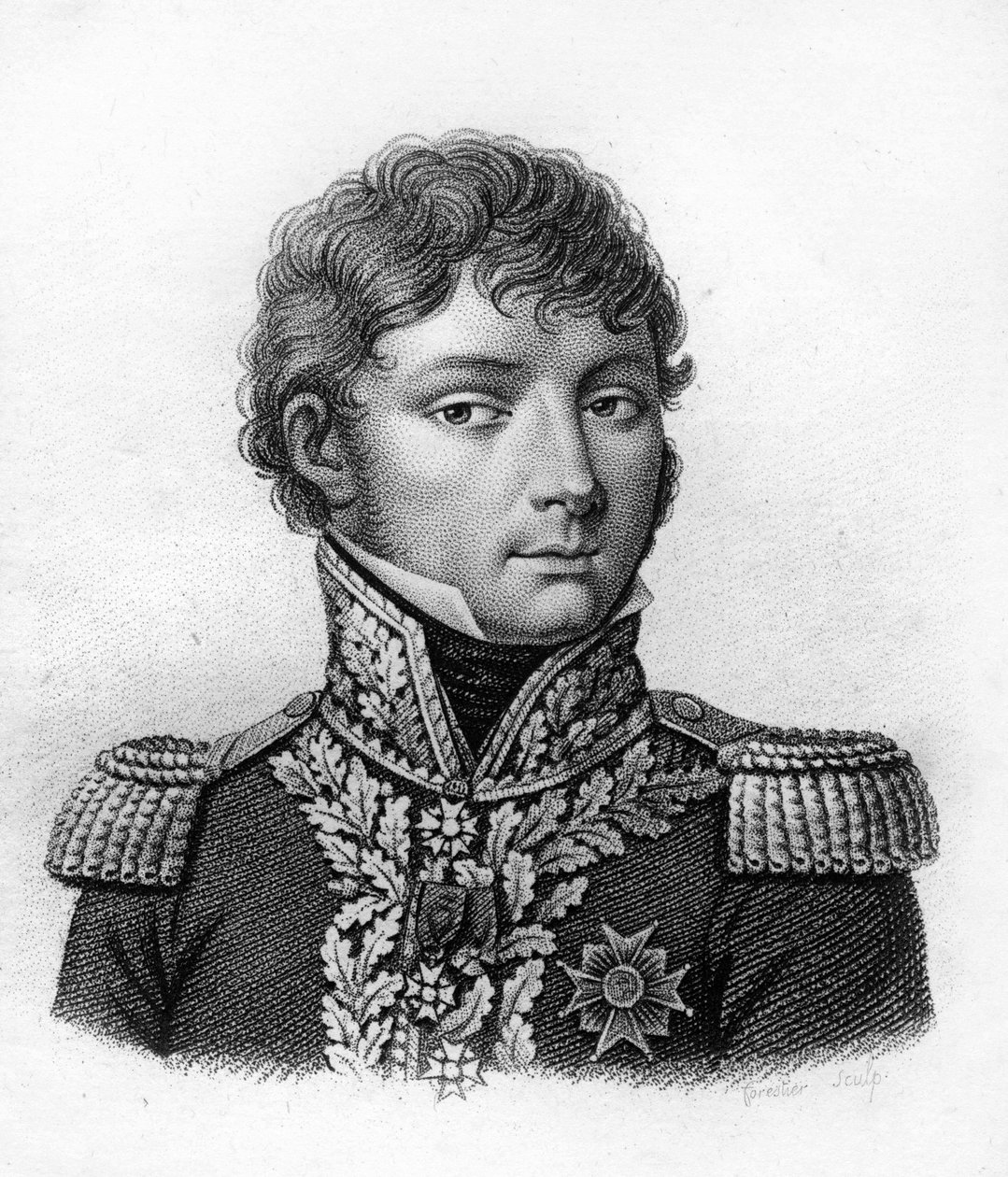 Porträt des Generals Claude Antoine Preval. 1776-1853. - in „Portraits des généraux français en suite des victoires et conquêtes des Français“. Graviert von Ambroise Tardieu 1818. Stella Sammlung. von Ambroise Tardieu