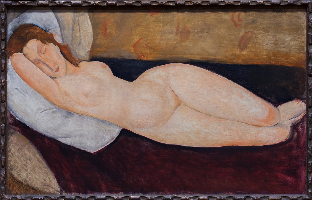 Liegender Akt, rechter Arm unter dem Arm gefaltet von Amedeo Modigliani