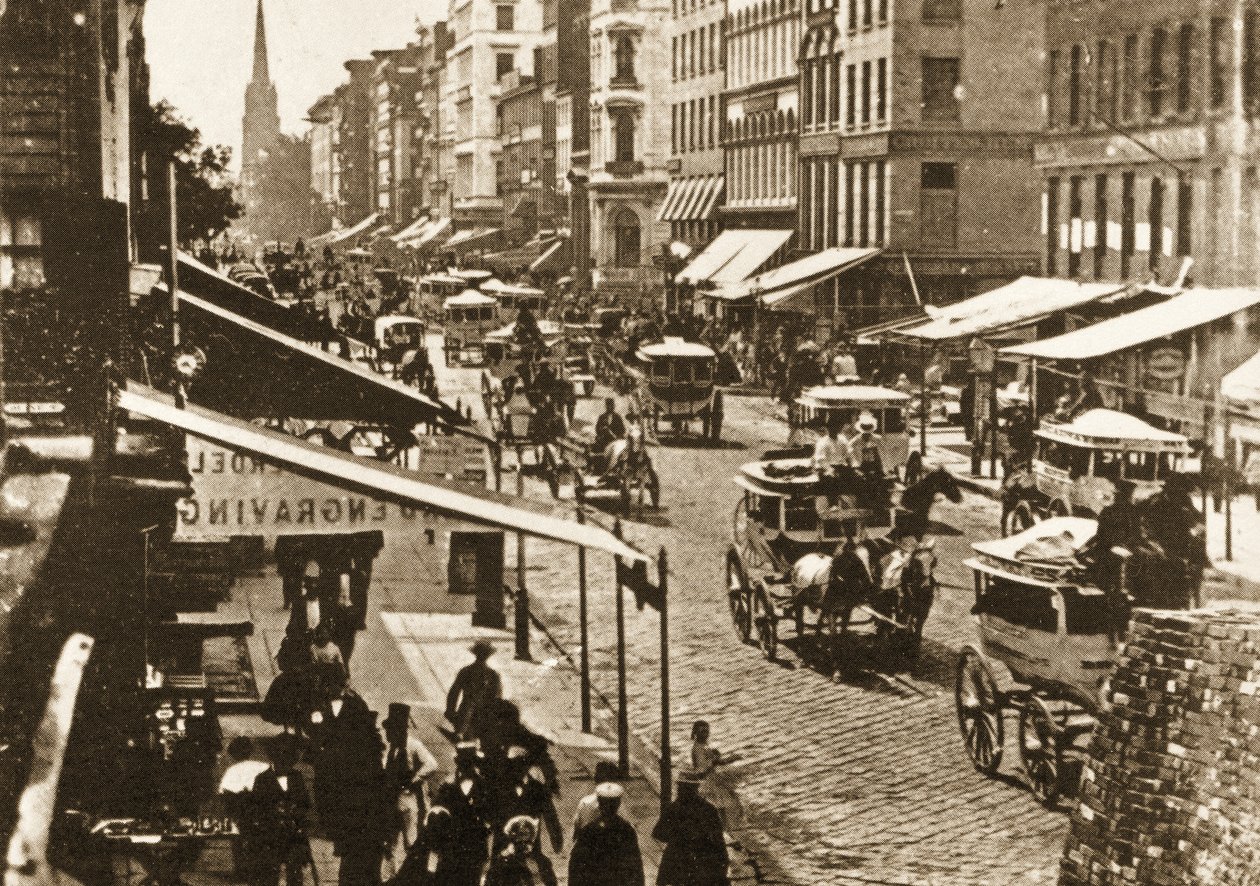 Broadway an der Duane Street, New York City, 1870 von American Photographer