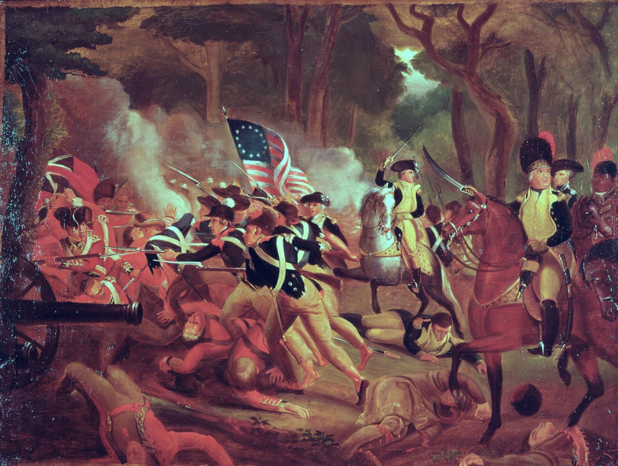 Oberst William Washington in der Schlacht von Cowpens, South Carolina, 17. Januar 1781 von American School