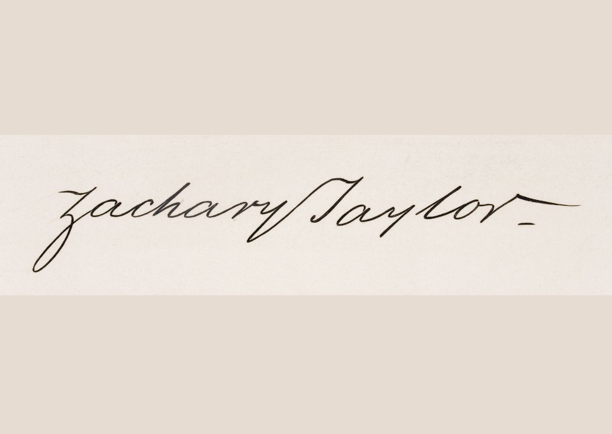Unterschrift von Zachary Taylor von American School