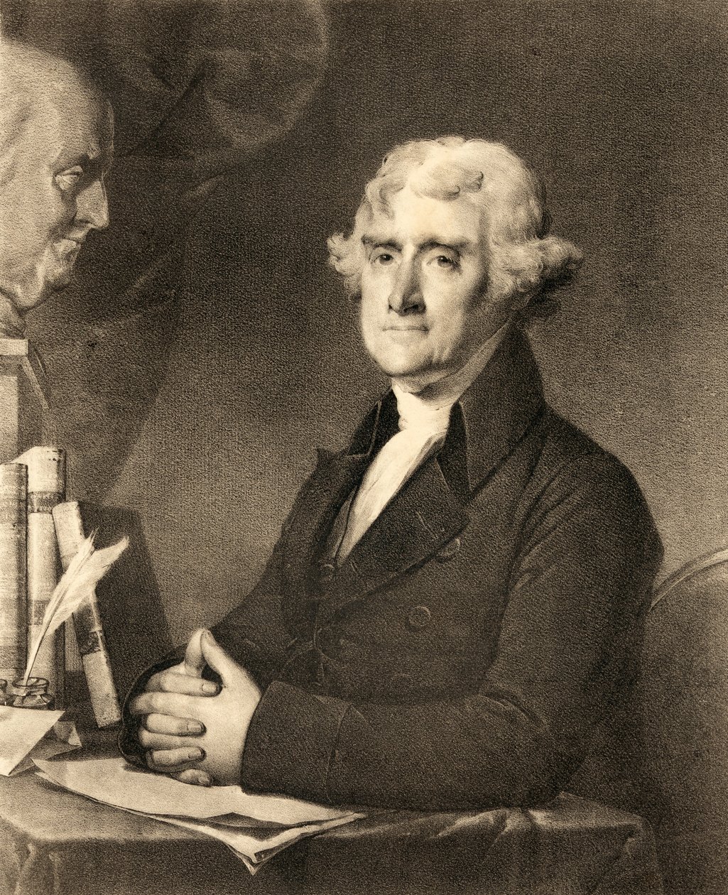 Thomas Jefferson, aus einem Stich des 19. Jahrhunderts von American School