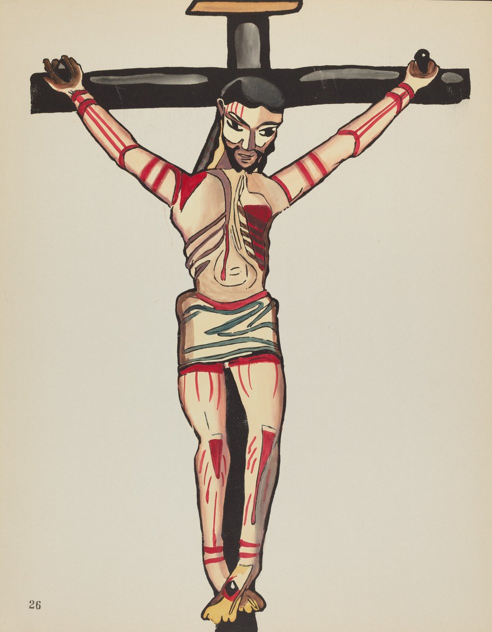 Tafel 26: Christus gekreuzigt: Aus dem Portfolio "Spanische Kolonialdesigns von New Mexico" von American 20th Century