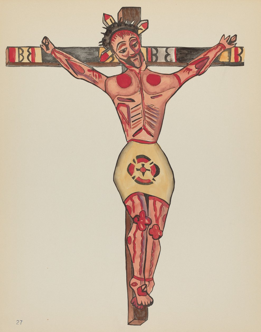 Tafel 27: Christus gekreuzigt: Aus dem Portfolio "Spanische Kolonialdesigns von New Mexico" von American 20th Century